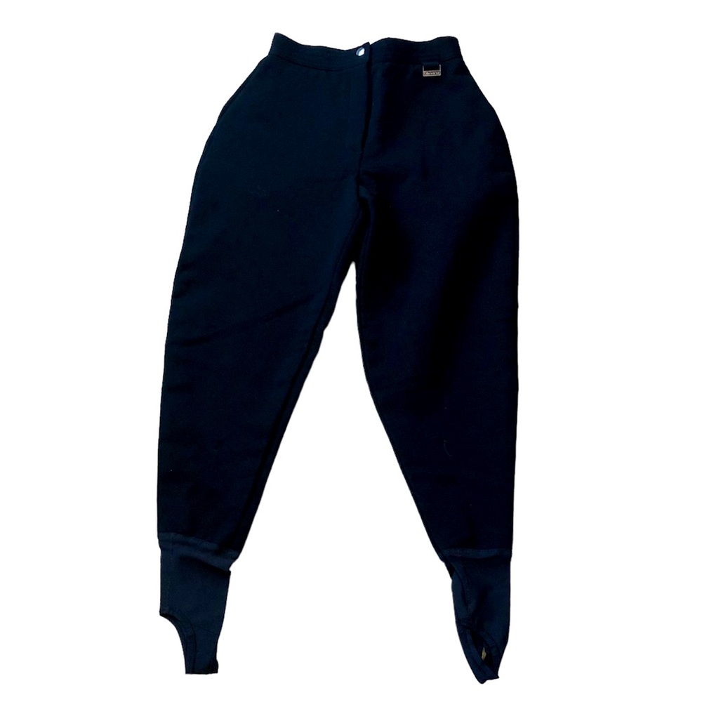 Schoeller Edelweiss Black Snow Ski Skiing stirrups USA Wool Pants women 8 -24X27